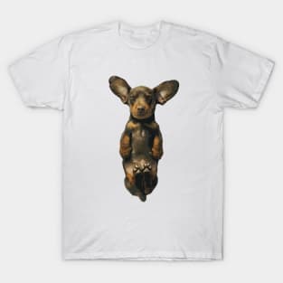 Dachshund Puppy Dog Sleeping Chocolate T-Shirt